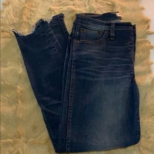 Madewell 10” high riser skinny jeans.